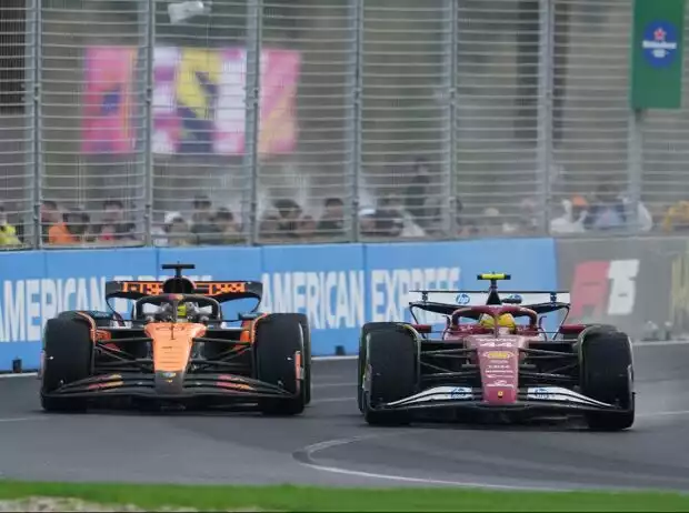 Melbourne 2025: Oscar Piastri überholt Lewis Hamilton außenrum in Kurve 9 Titel-Bild zur News: Melbourne 2025: Oscar Piastri überholt Lewis Hamilton außenrum in Kurve 9